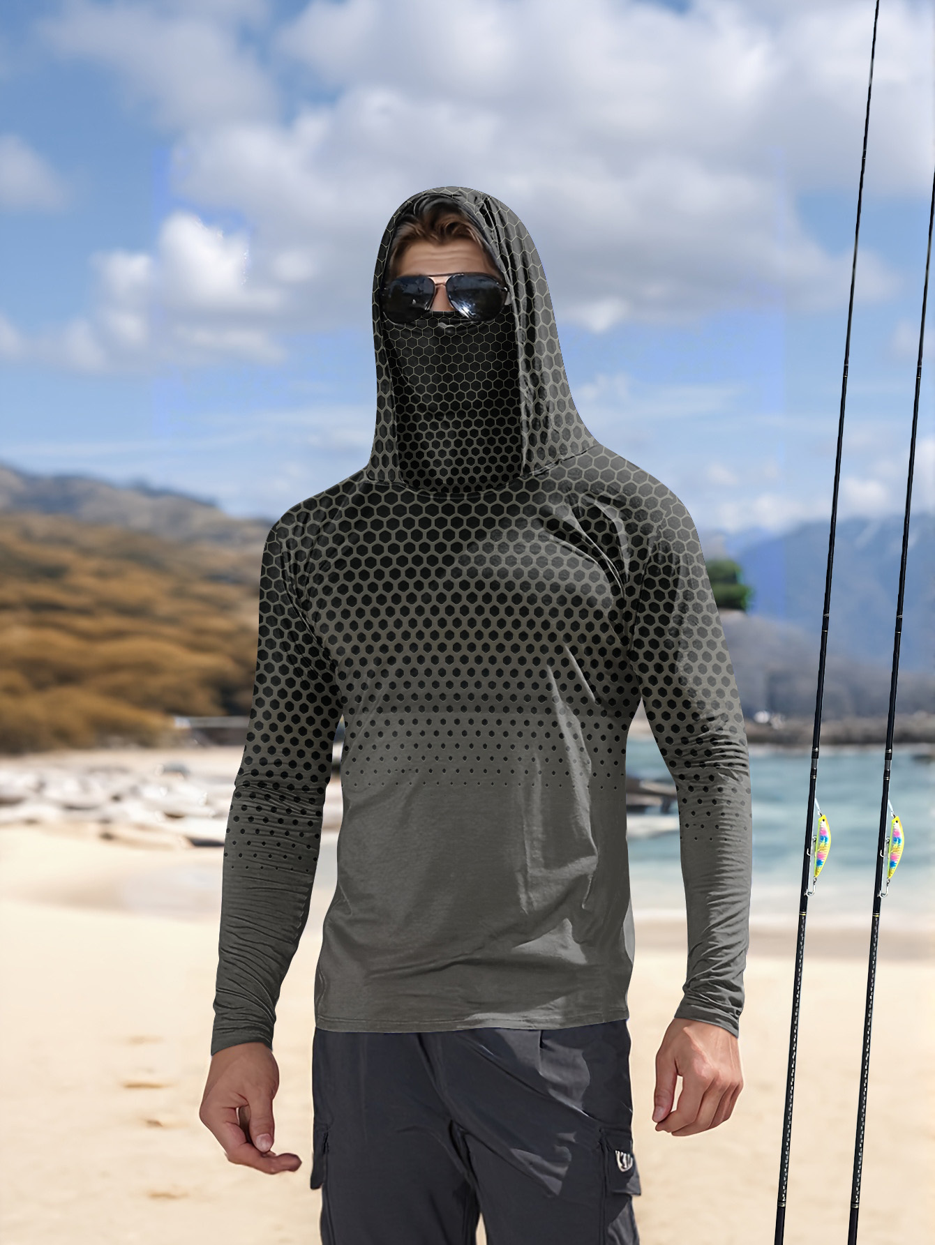 Fishing Mask Sun Protection - Sudadera de pesca para hombre, ideal