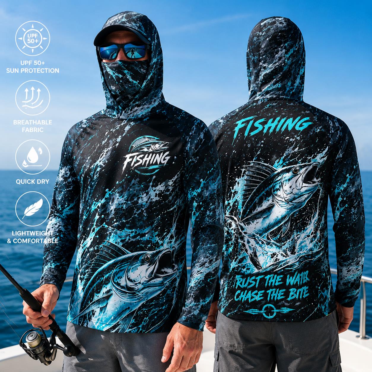 Camiseta de pesca de manga lar - Fishing Mask Sun Protection reseña y precio