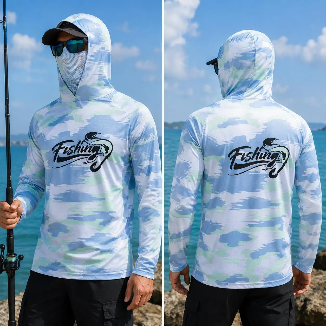 Camisa con capucha para pesca, - Fishing Shirt Uv Protection reseña y precio